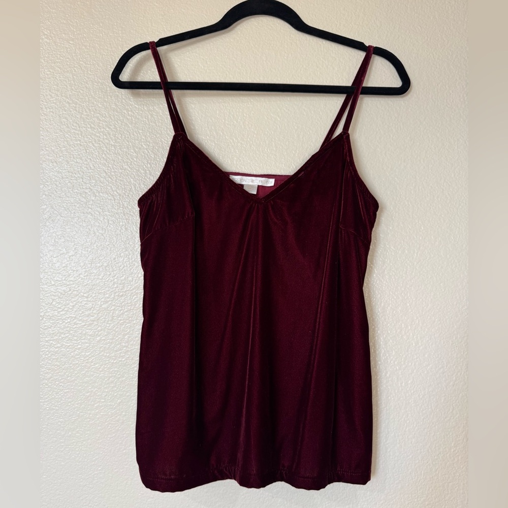 Boston Proper Burgundy Velvet Camisole Sz XS